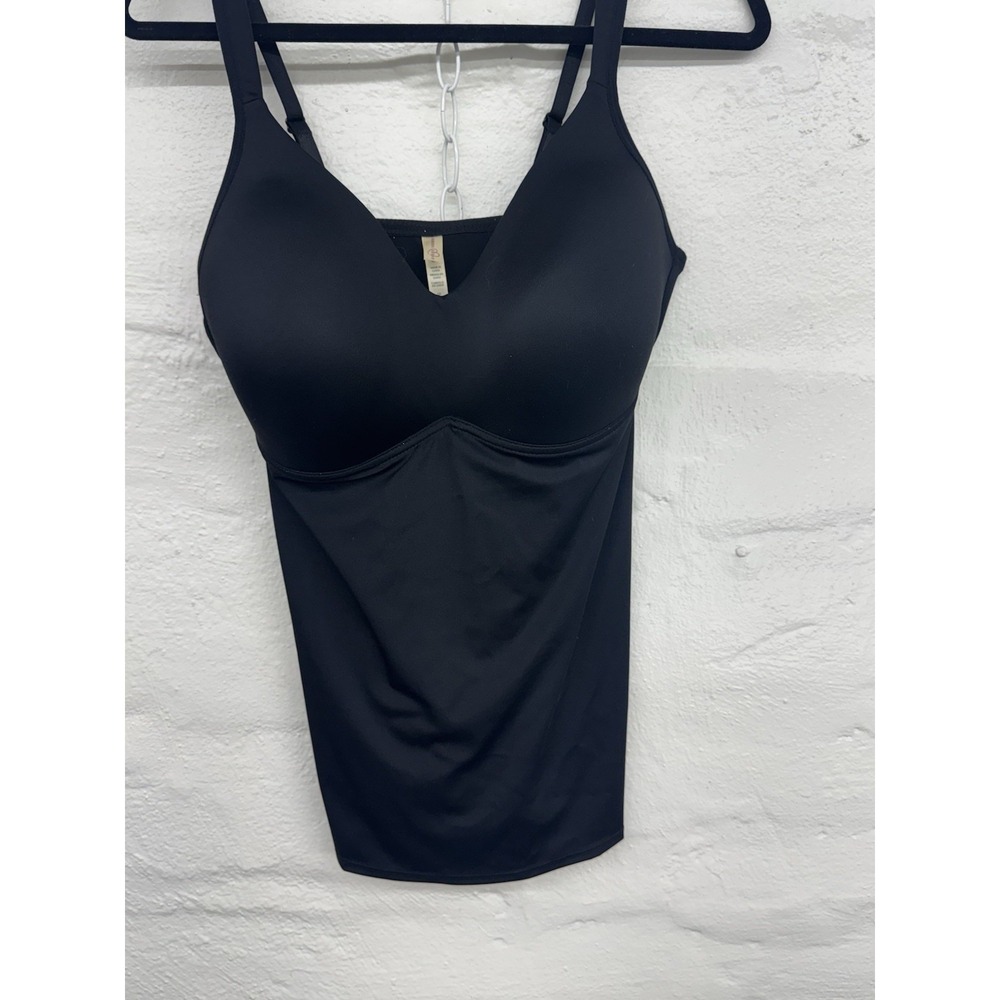 Rhonda Shear Molded Cup Cami Tank Top Black 1x New